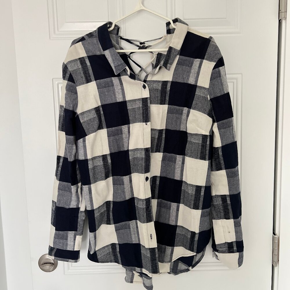 Plaid Tie Back Shirt